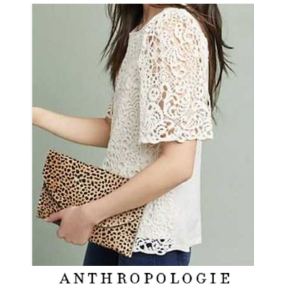 Anthropologie Eri + Ali Doily Lace Knit Top